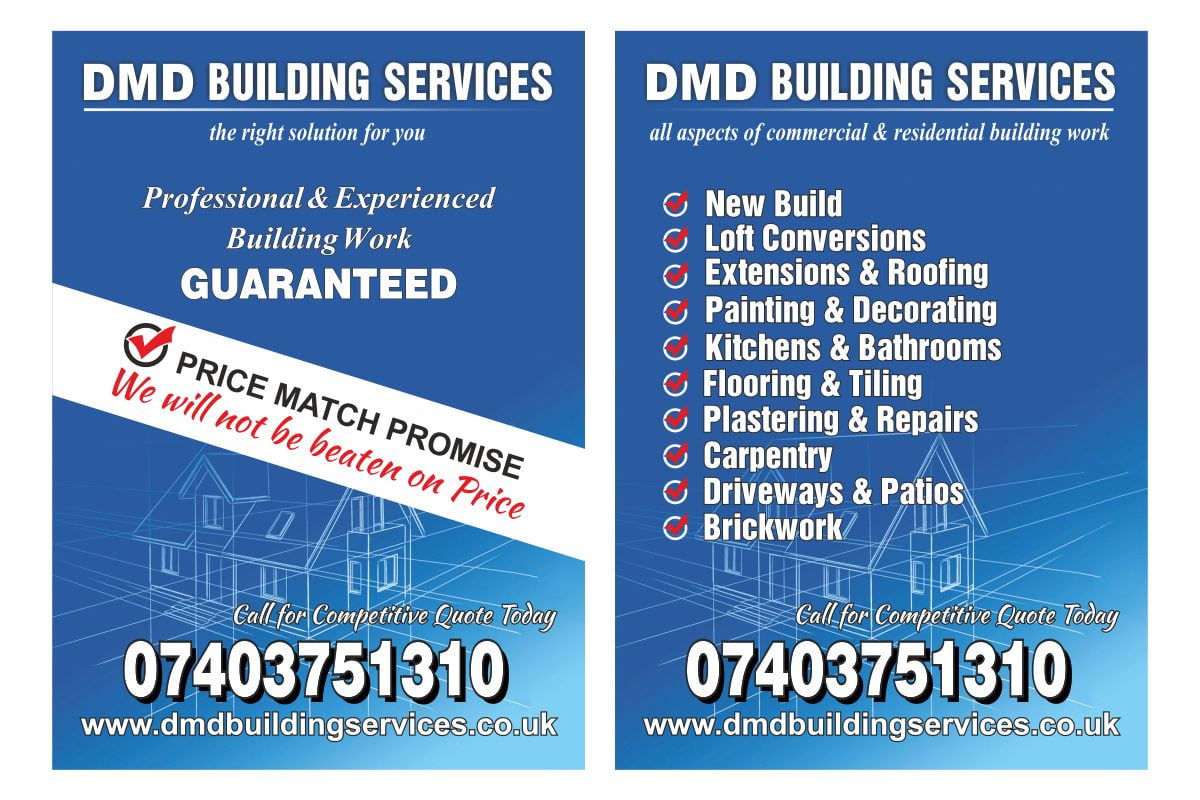 DMD_Building_Services_Lefleat Leaflet Design & Print