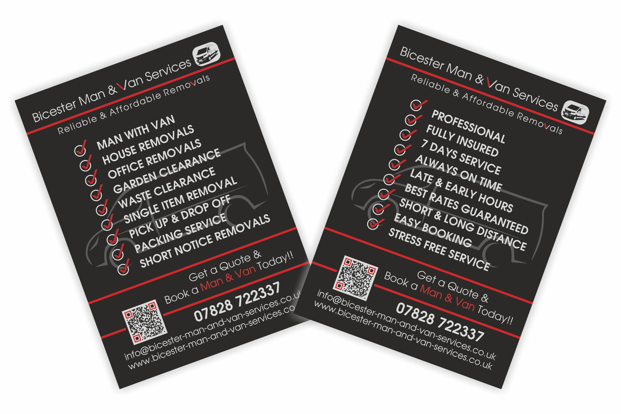 Bicester man and Van Leaflets