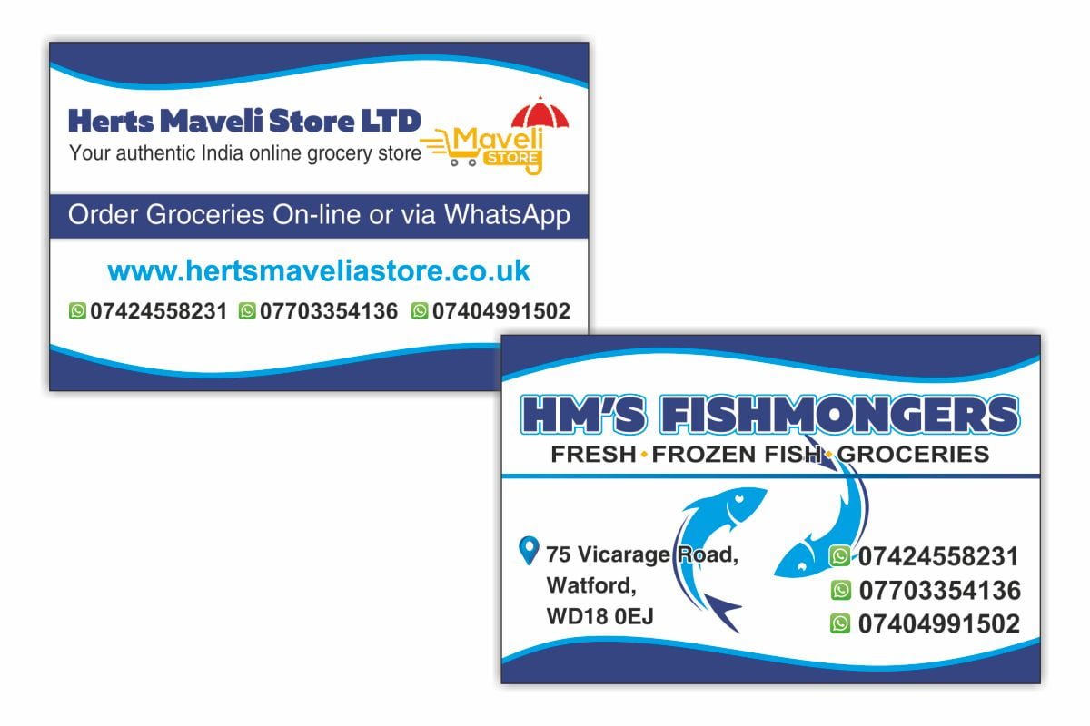 HM Fishmongers Business Cards