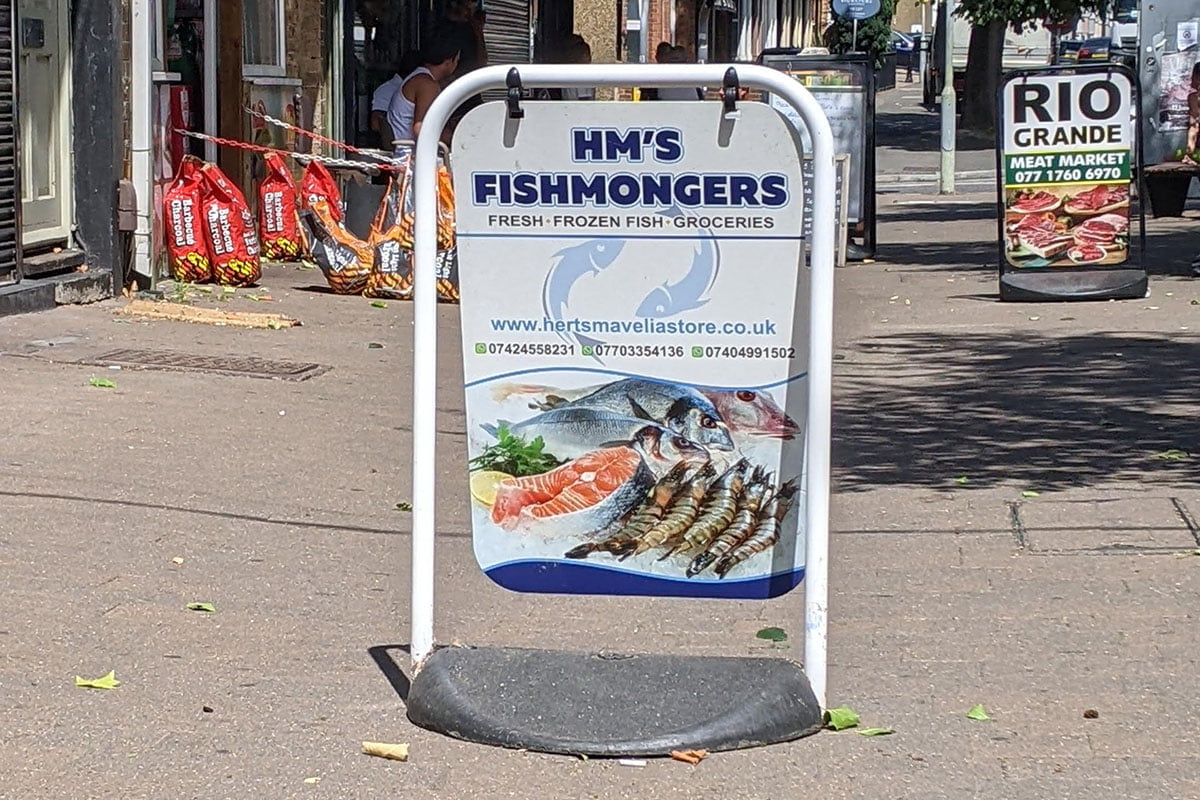 HM Fishmonger Swing Sign